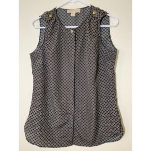 Michael Kors Sleeveless Button Down Shirt
